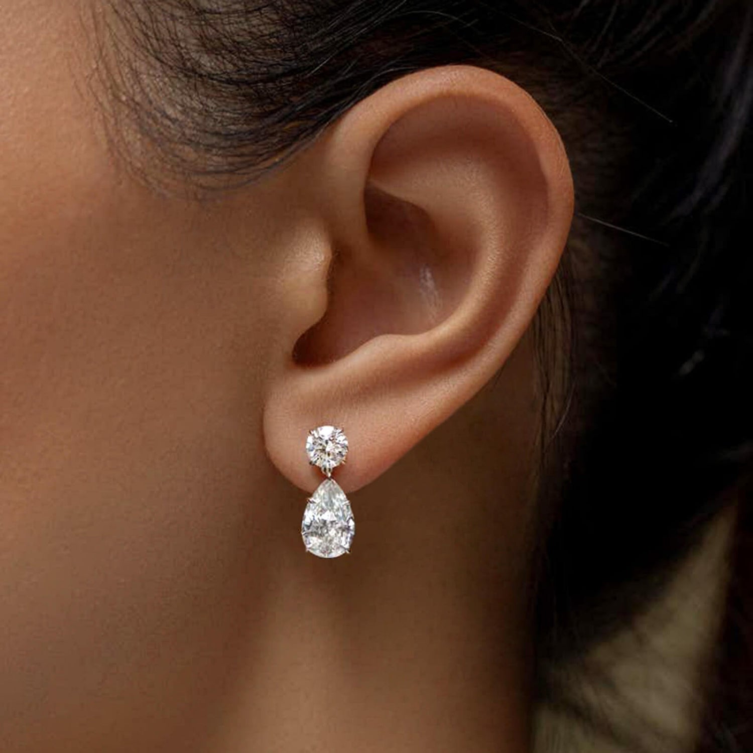 Pear Drop Stud Earrings