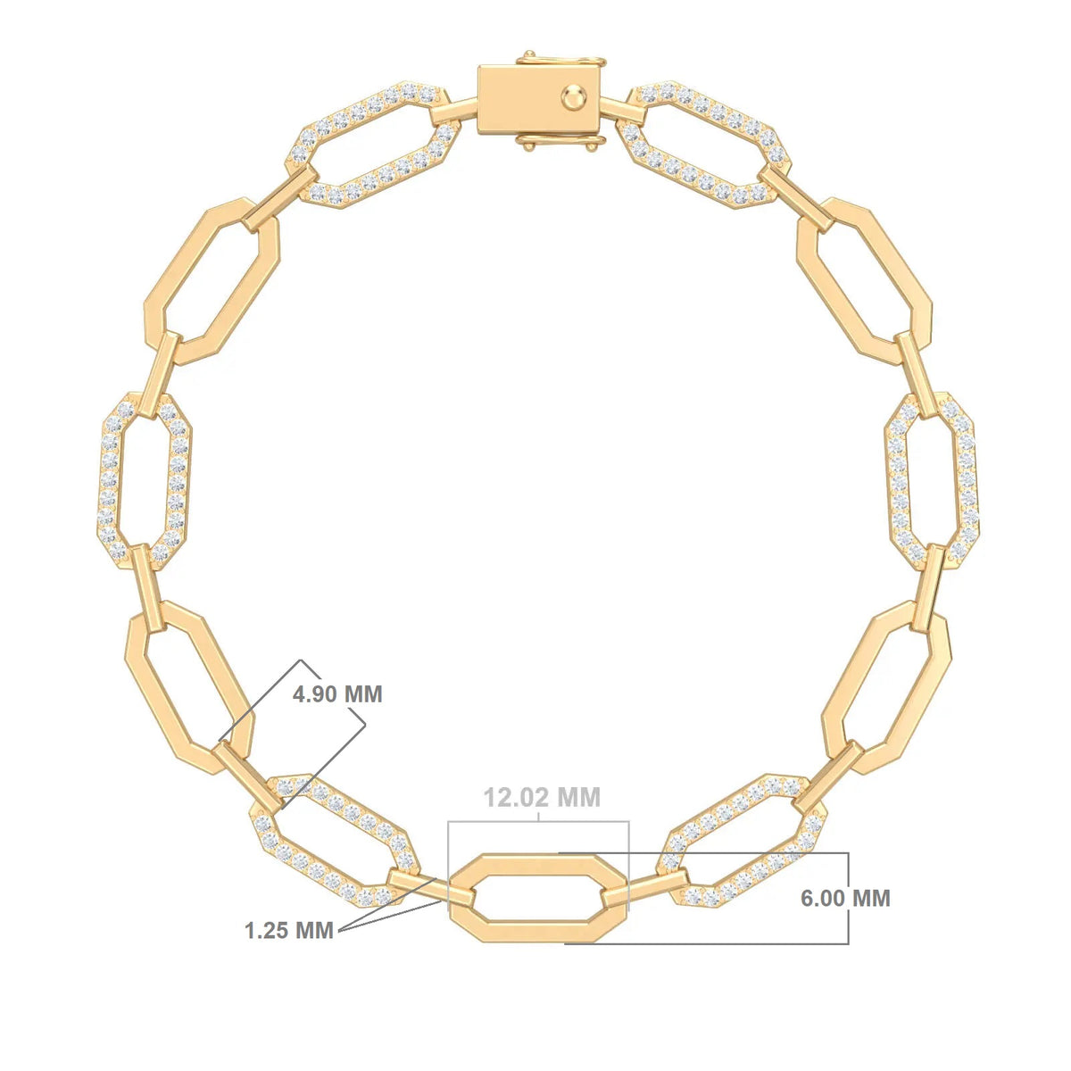 Lady Gaga Half Diamonds Bracelet, solid 18K gold, view 3 of 5