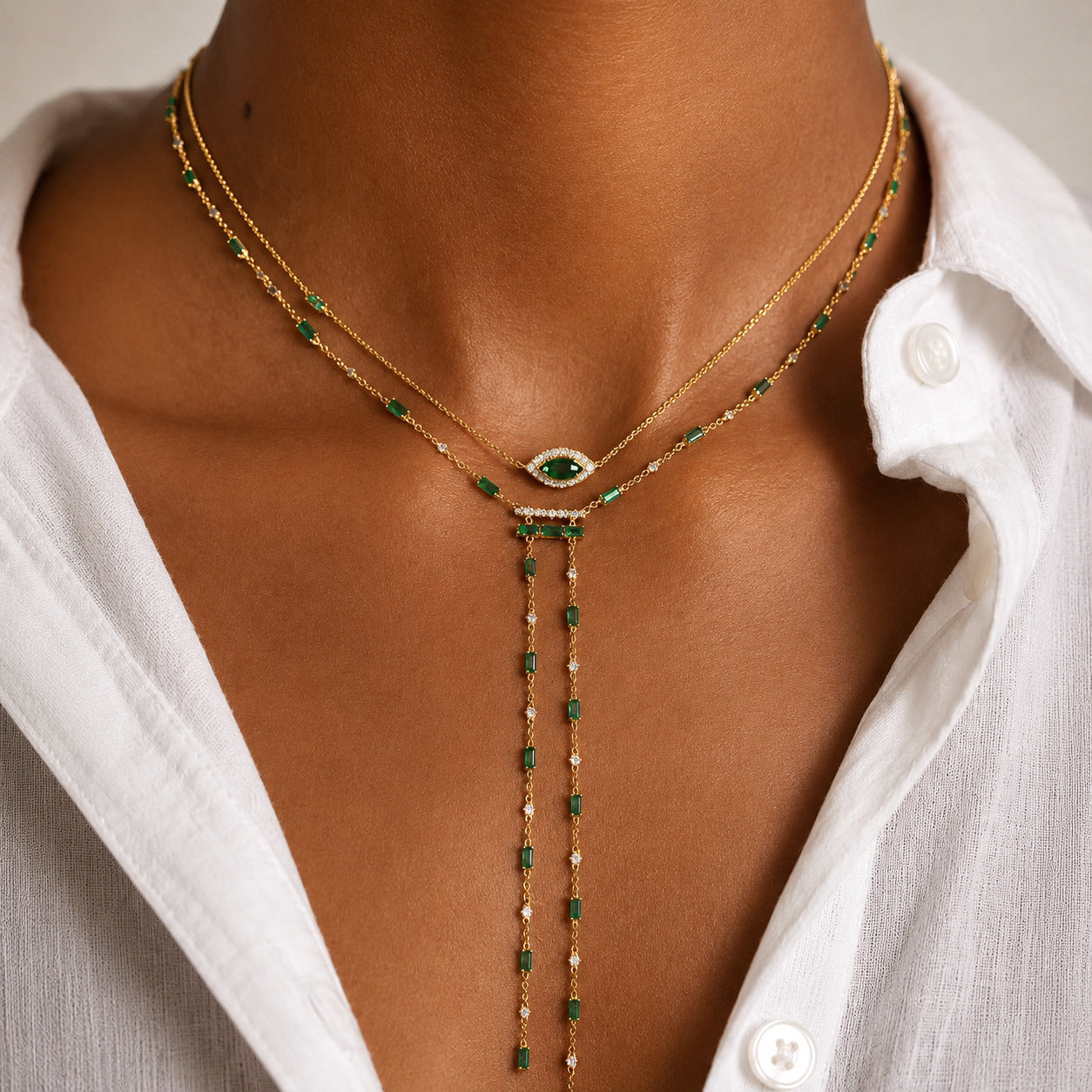 Rosette Lariat Necklace
