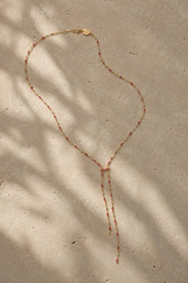 Rosette Lariat Necklace