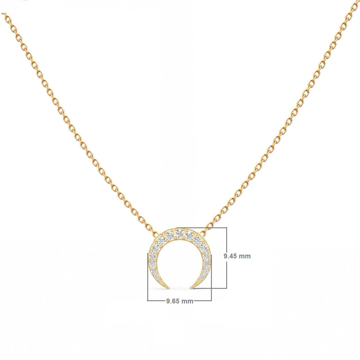 Diamond Crescent Moon Necklace – Layla, solid 18K gold, view 6 of 9