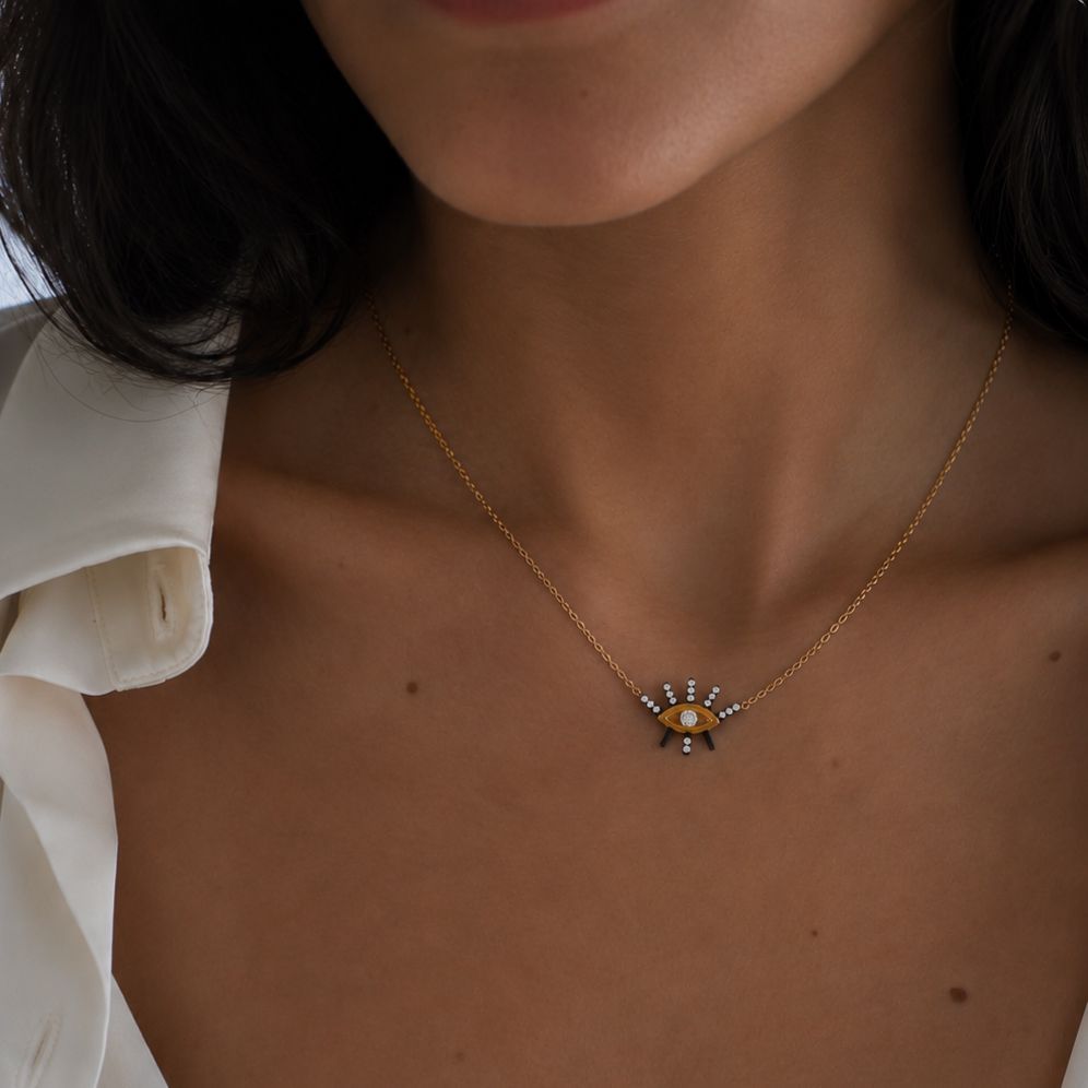 Lilac Evil Eye Necklace