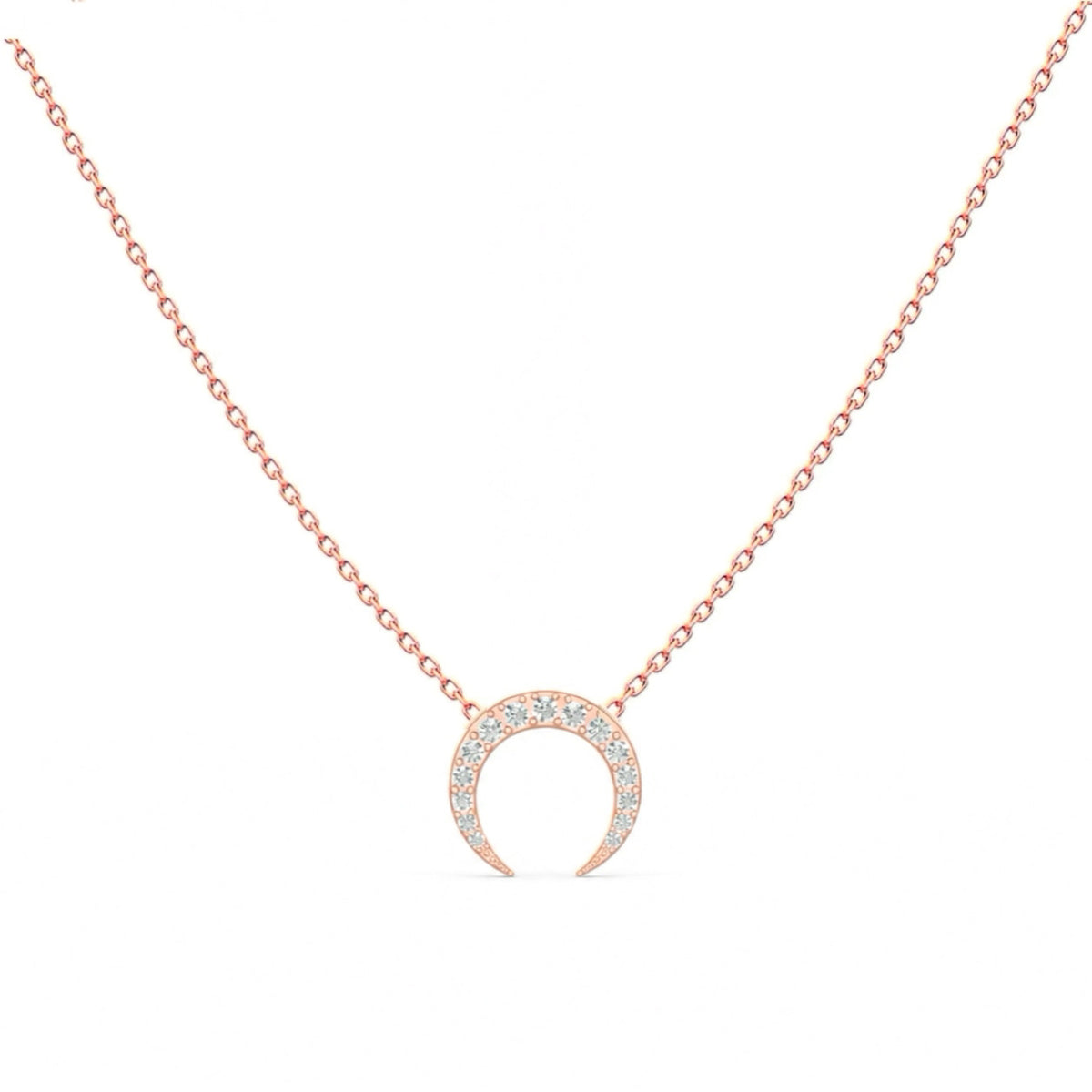 Diamond Crescent Moon Necklace – Layla, solid 18K gold, view 4 of 9