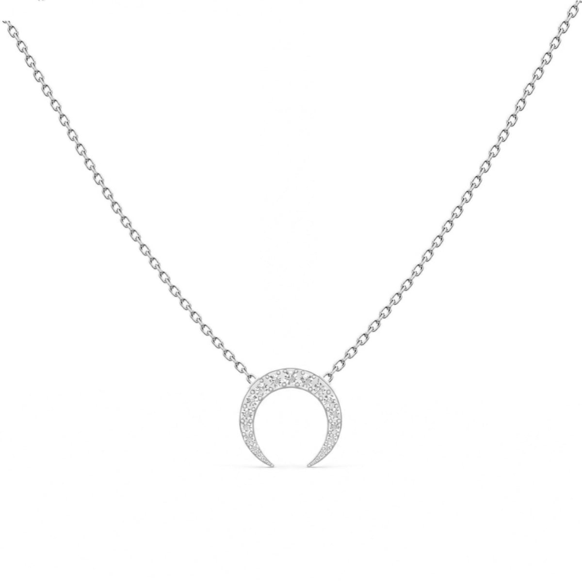 Diamond Crescent Moon Necklace – Layla, solid 18K gold, view 5 of 9