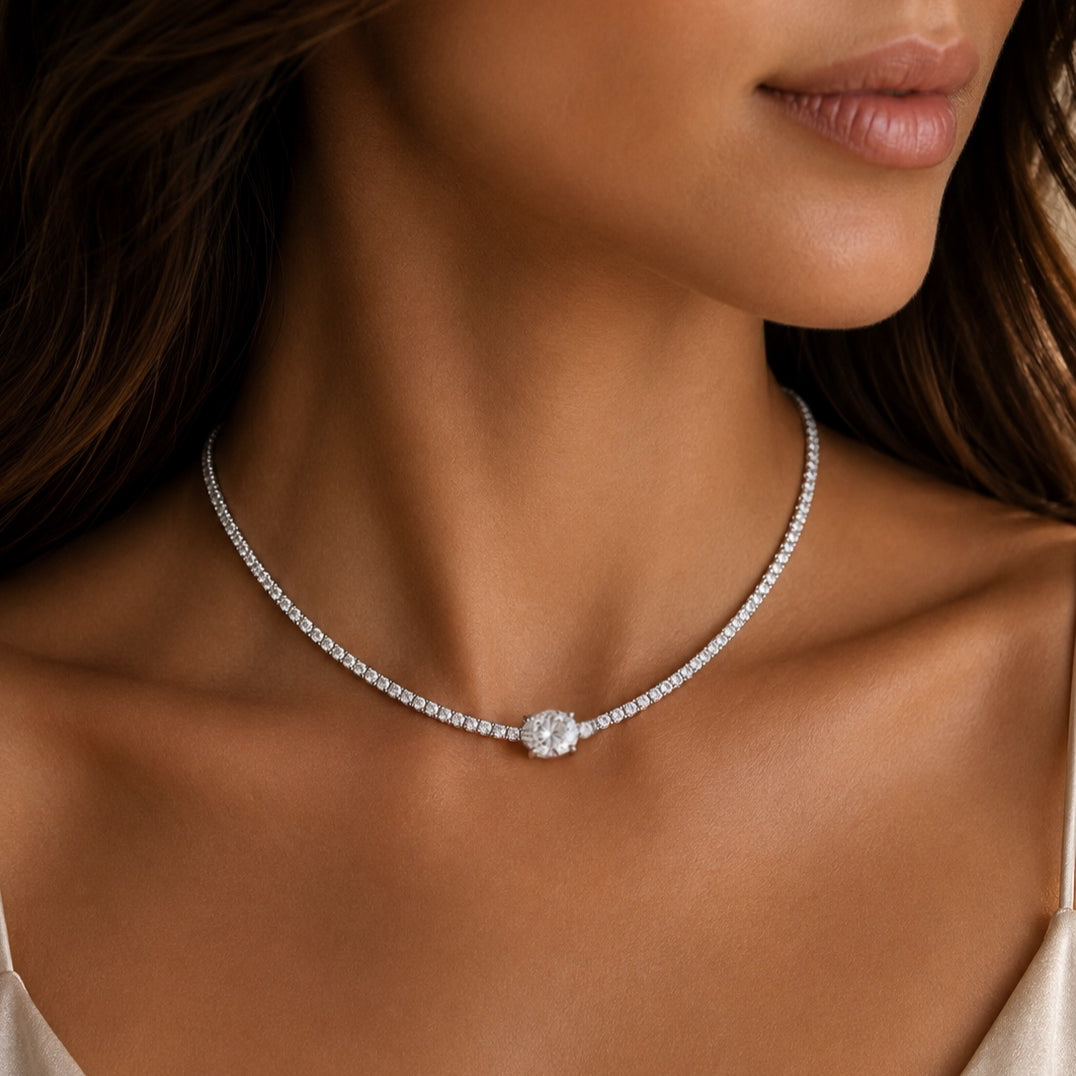 Scarlett Oval  Tennis Necklace