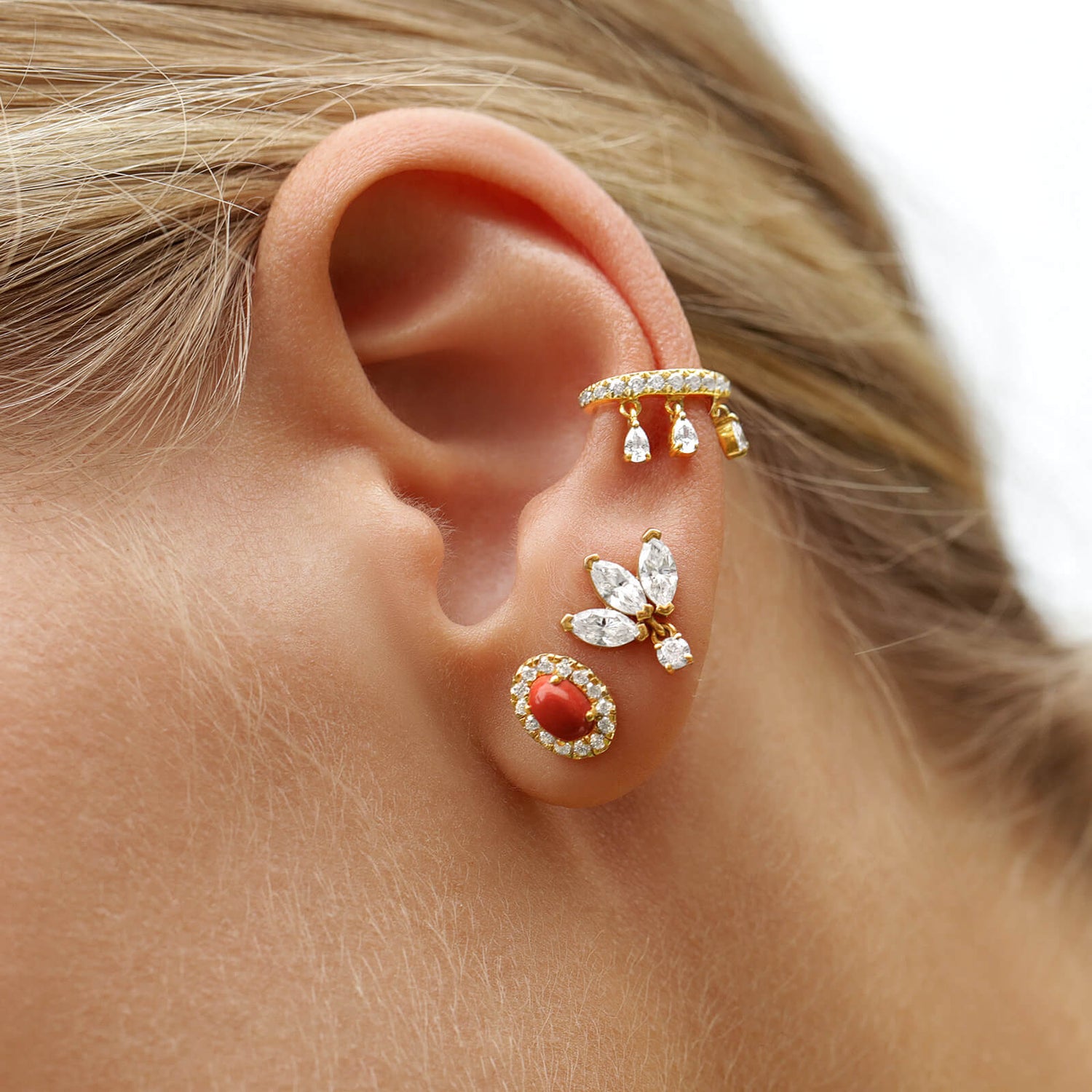 Princess Coral Stud Earrings