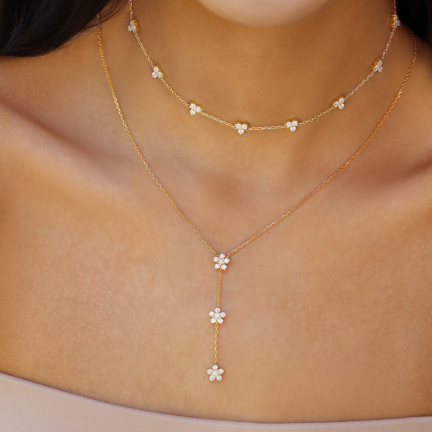 Red Carpet Trilogy Fairy Flower Necklace