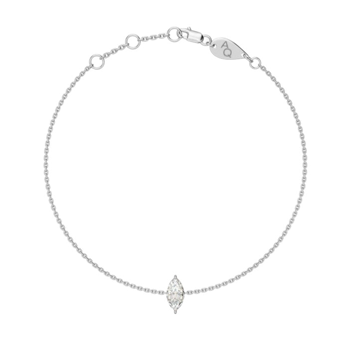 Diamond Marquise Bracelet, solid 18K gold, view 6 of 7