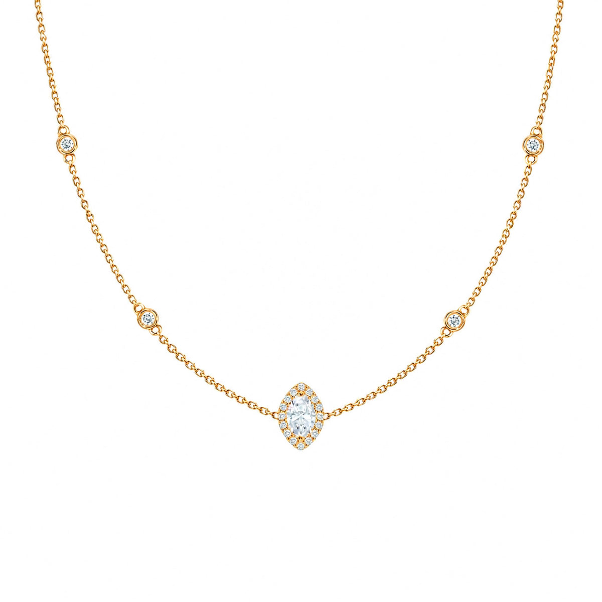 Collana con diamante taglio marquise