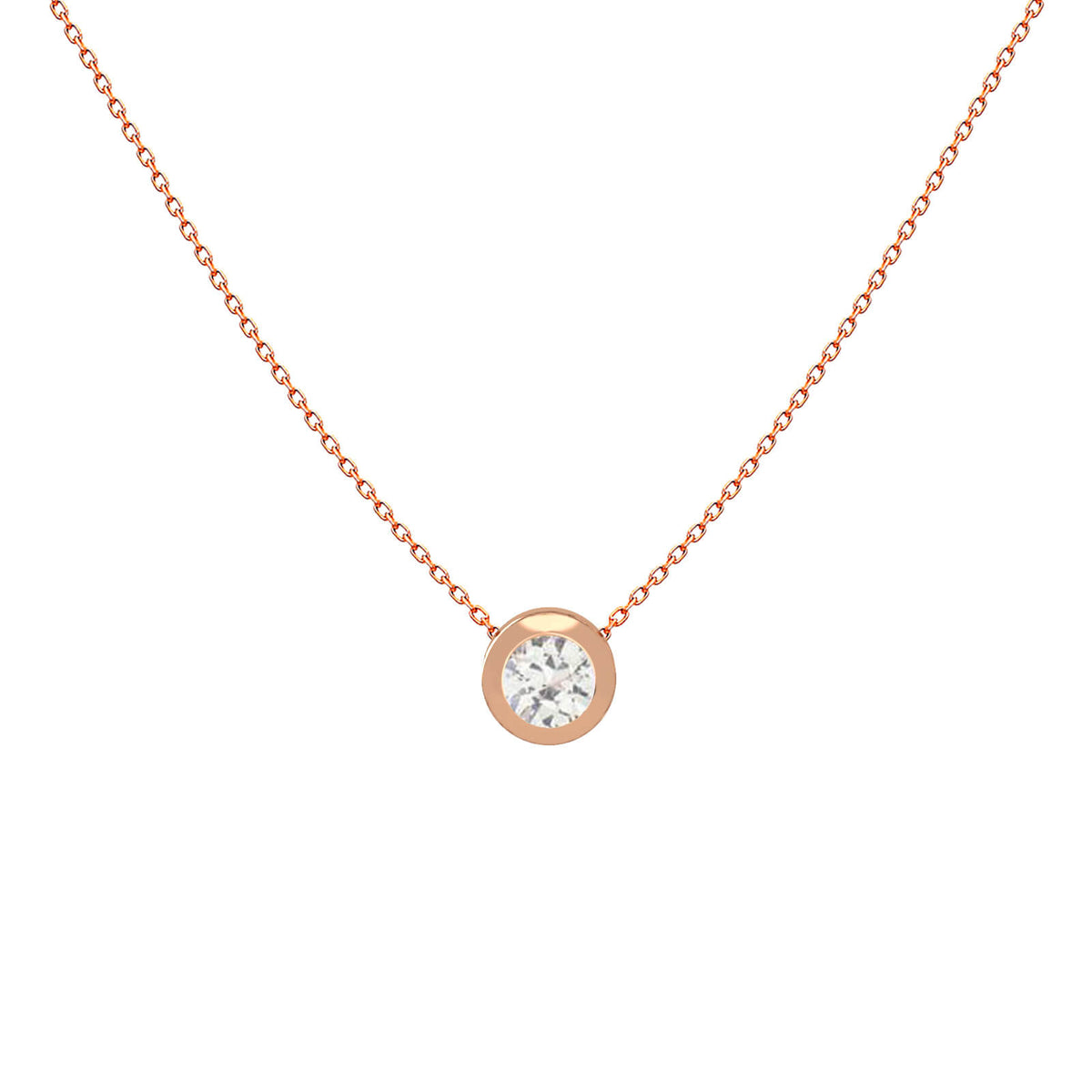 My Birthstone Necklace in rose 18K gold, April diamond