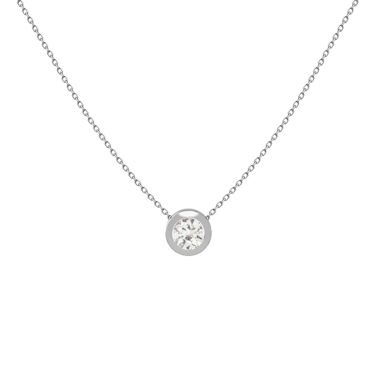 My Birthstone Necklace in white 18K gold, April diamond