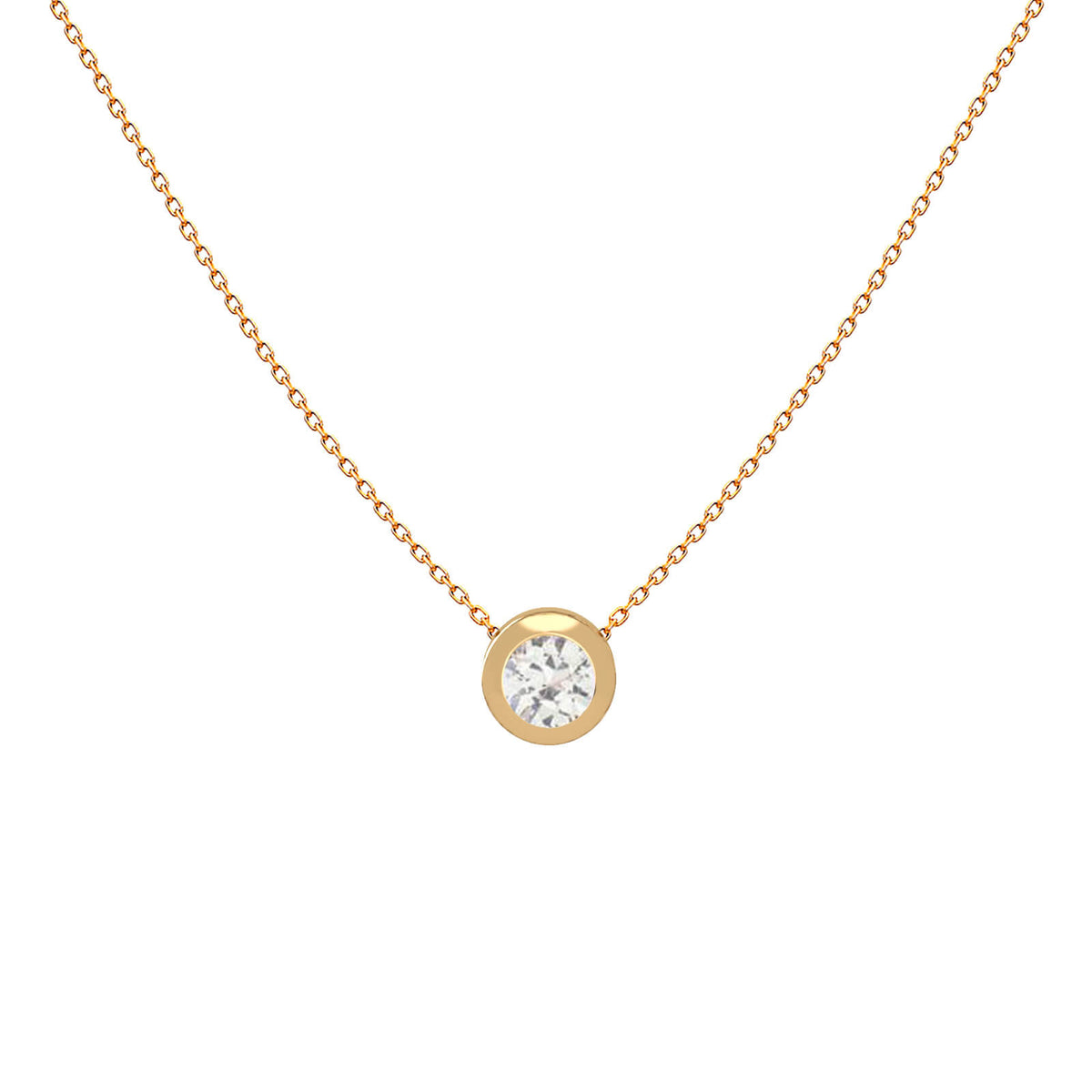 My Birthstone Necklace in yellow 18K gold, April diamond