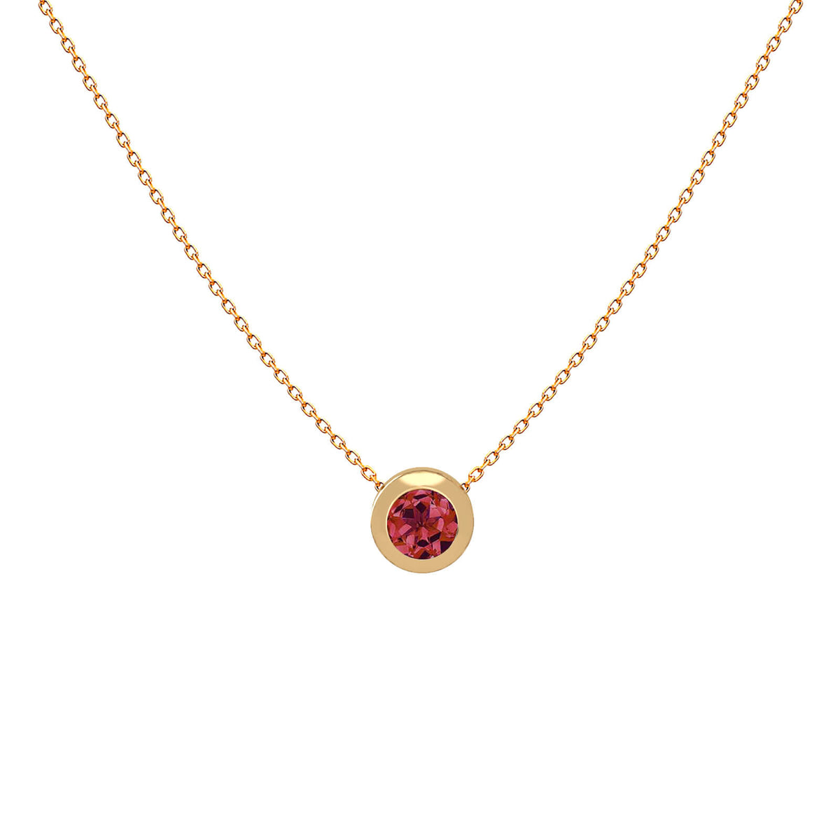 Precious stone solitaire pendant necklace in 18K gold – My Birthstone