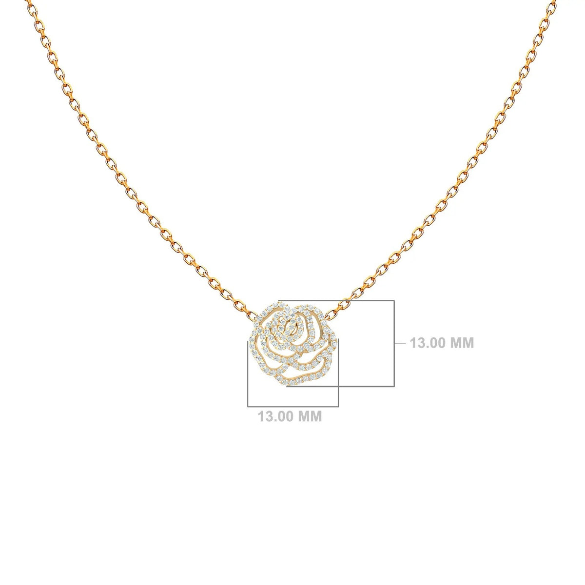 Openwork Diamond Rose Necklace – Rose Chouchou, solid 18K gold, view 3 of 8