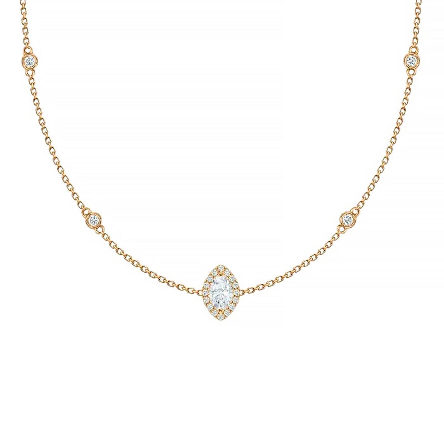 Marquise-Cut Diamond Necklace