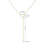 Diamond Heart & Tassel Necklace – Valentine, solid 18K gold, view 2 of 8