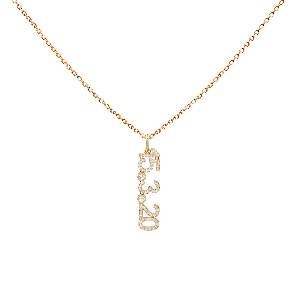 Pavé diamond custom date necklace in 18K gold – My Diamond Date