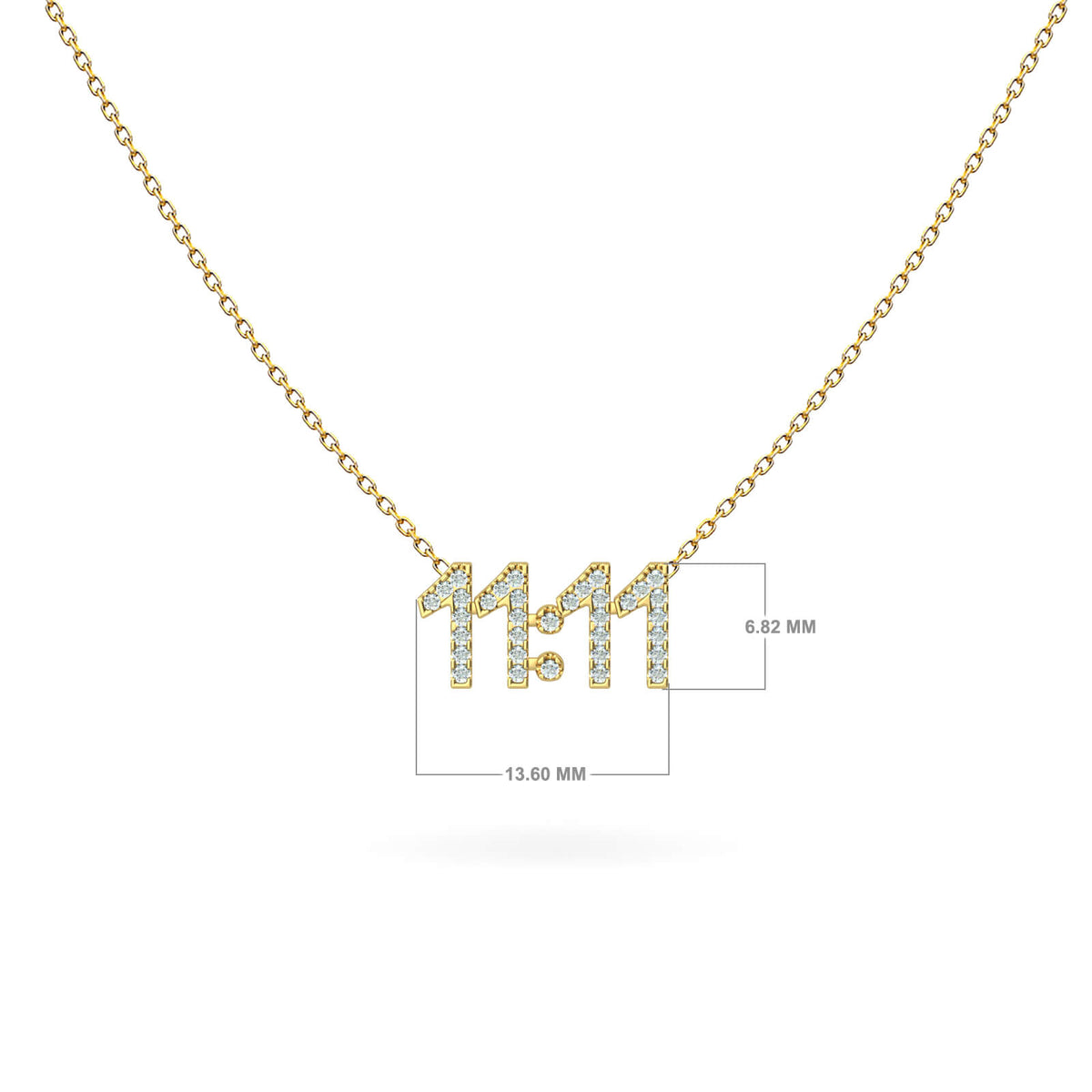Pavé Diamond Date Necklace – 11:11, solid 18K gold, view 4 of 9