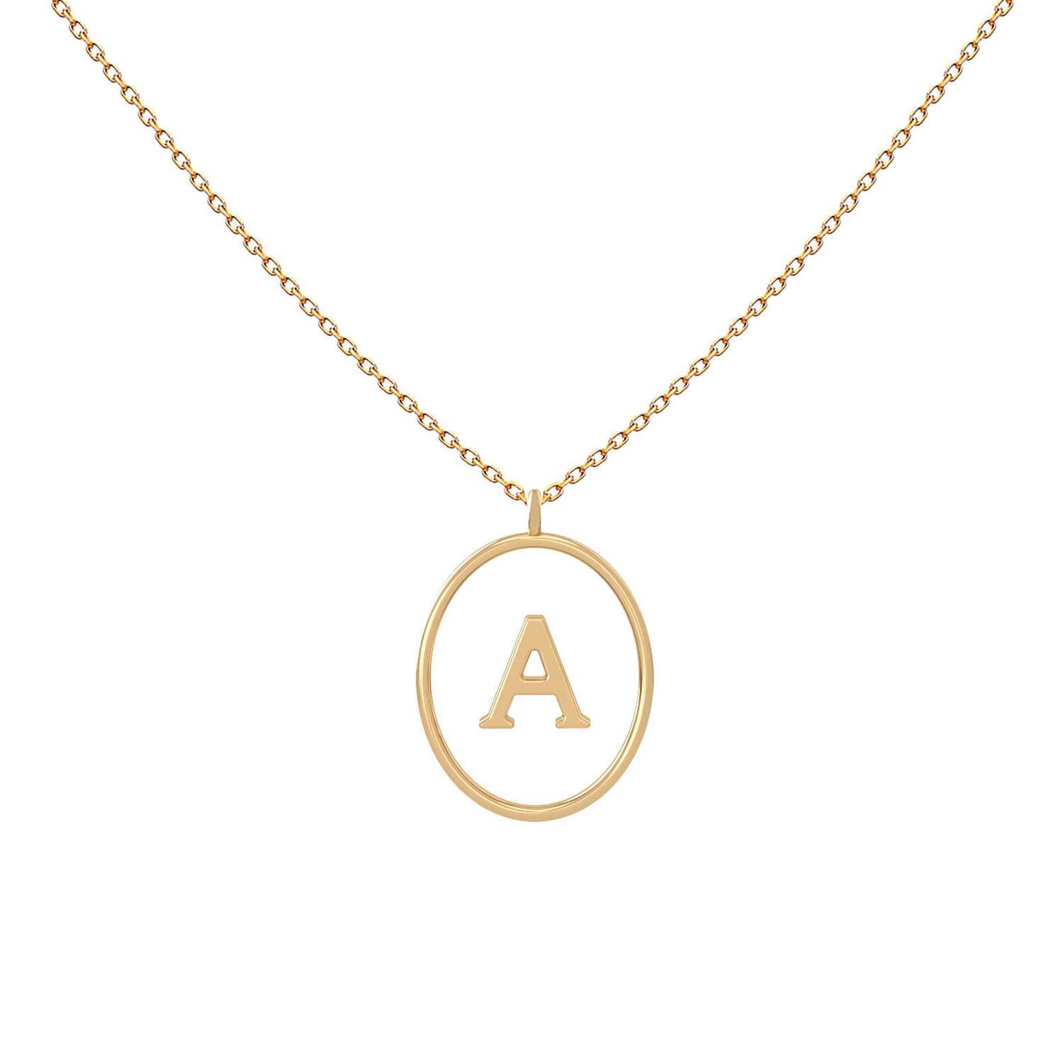 Enamel Gold Letter Necklace