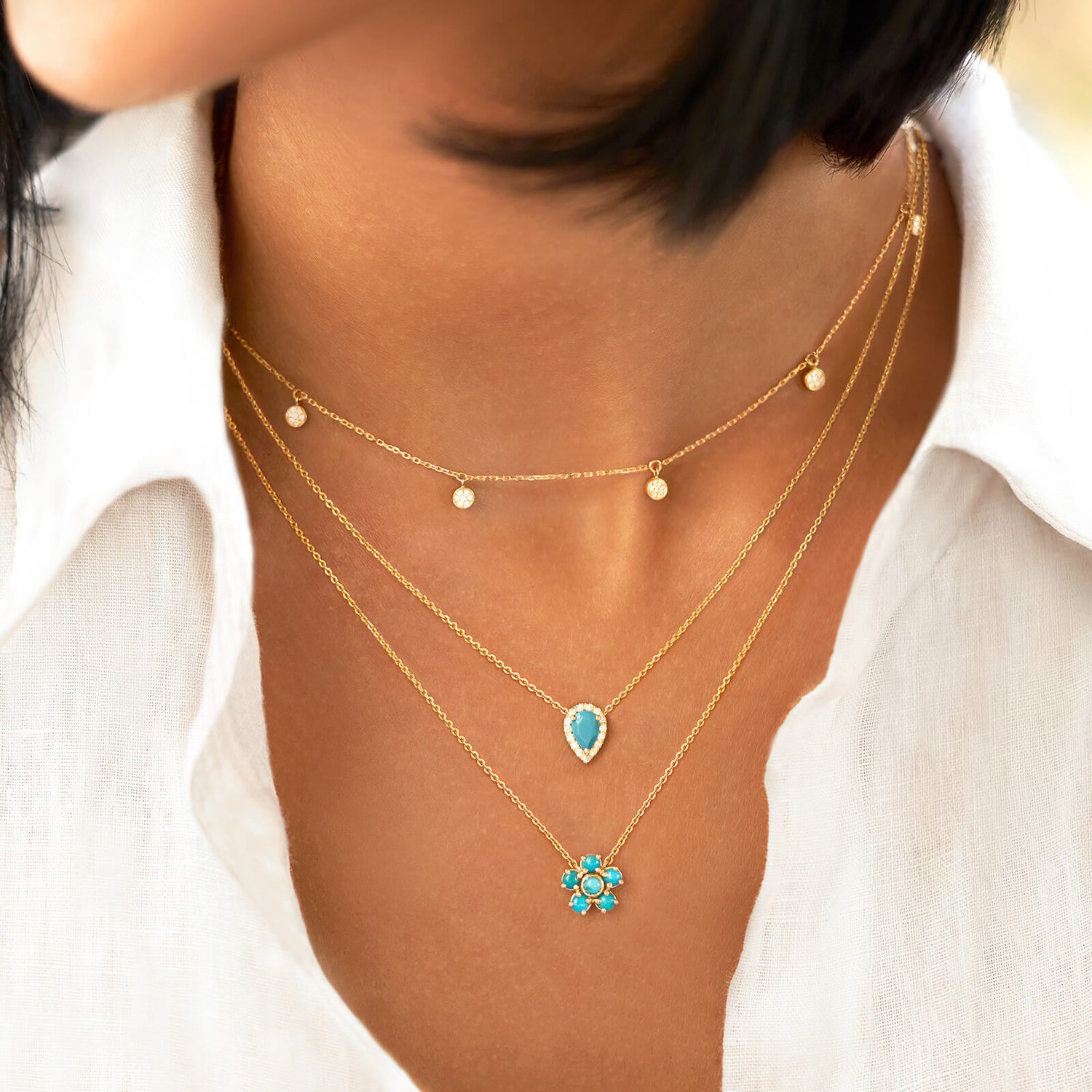 Flower Turquoise Necklace