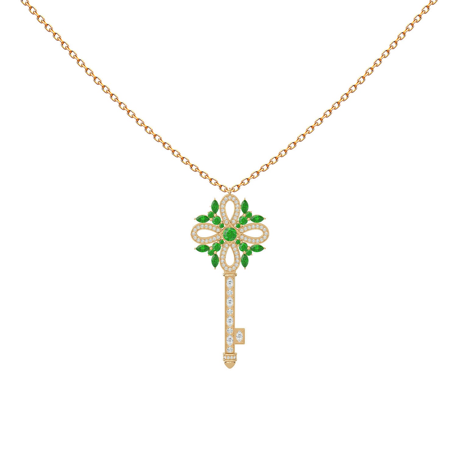 key-diamond-necklace-key-diamond-precious-stone
