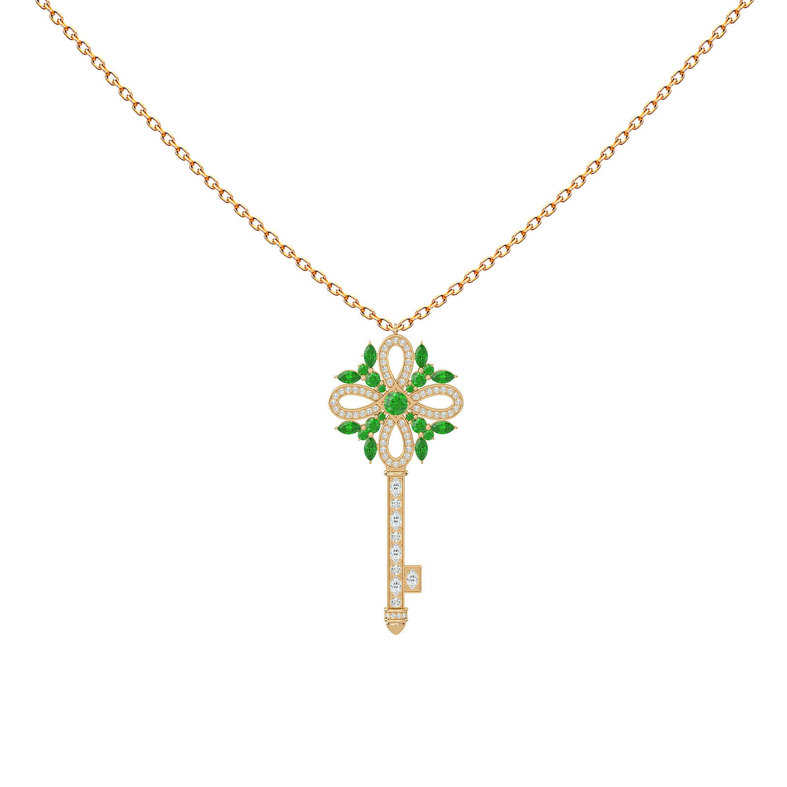 key-diamond-necklace-key-diamond-precious-stone
