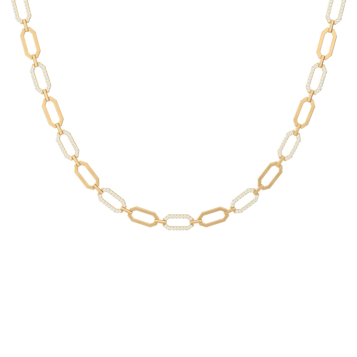 Diamond link chain necklace in 18K gold – Lady Gaga by Aquae Jewels