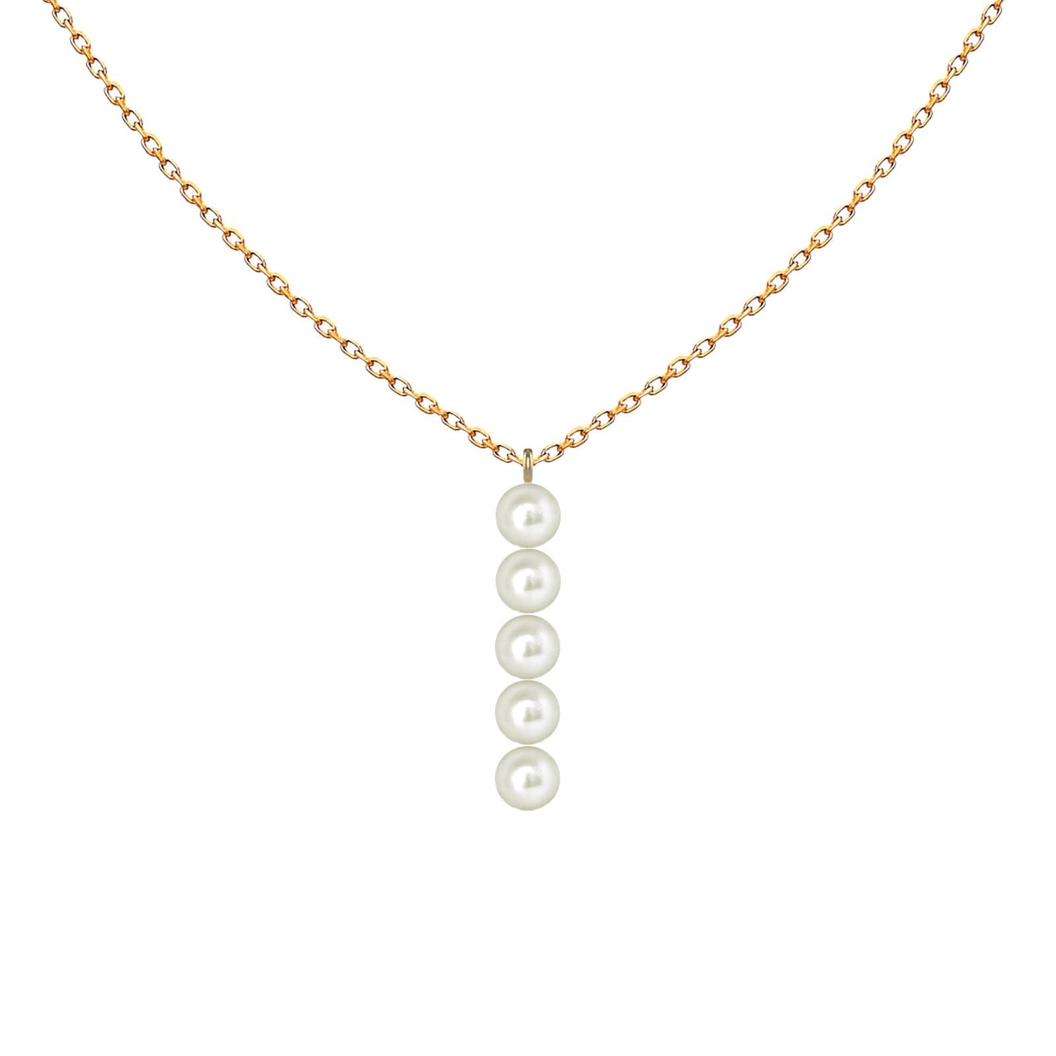 Lily Pendant Pearls Necklace
