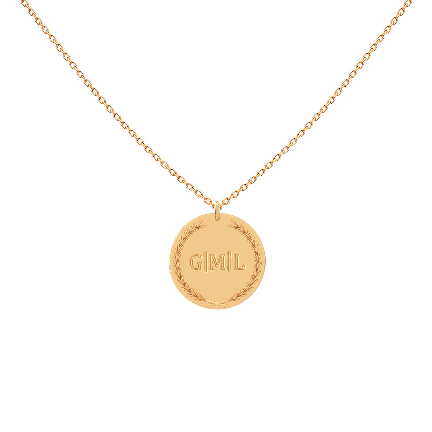 Three-Letter Initial Medal Necklace