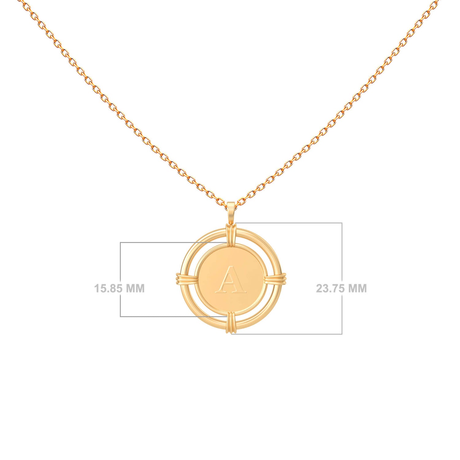Medal Initial Necklace