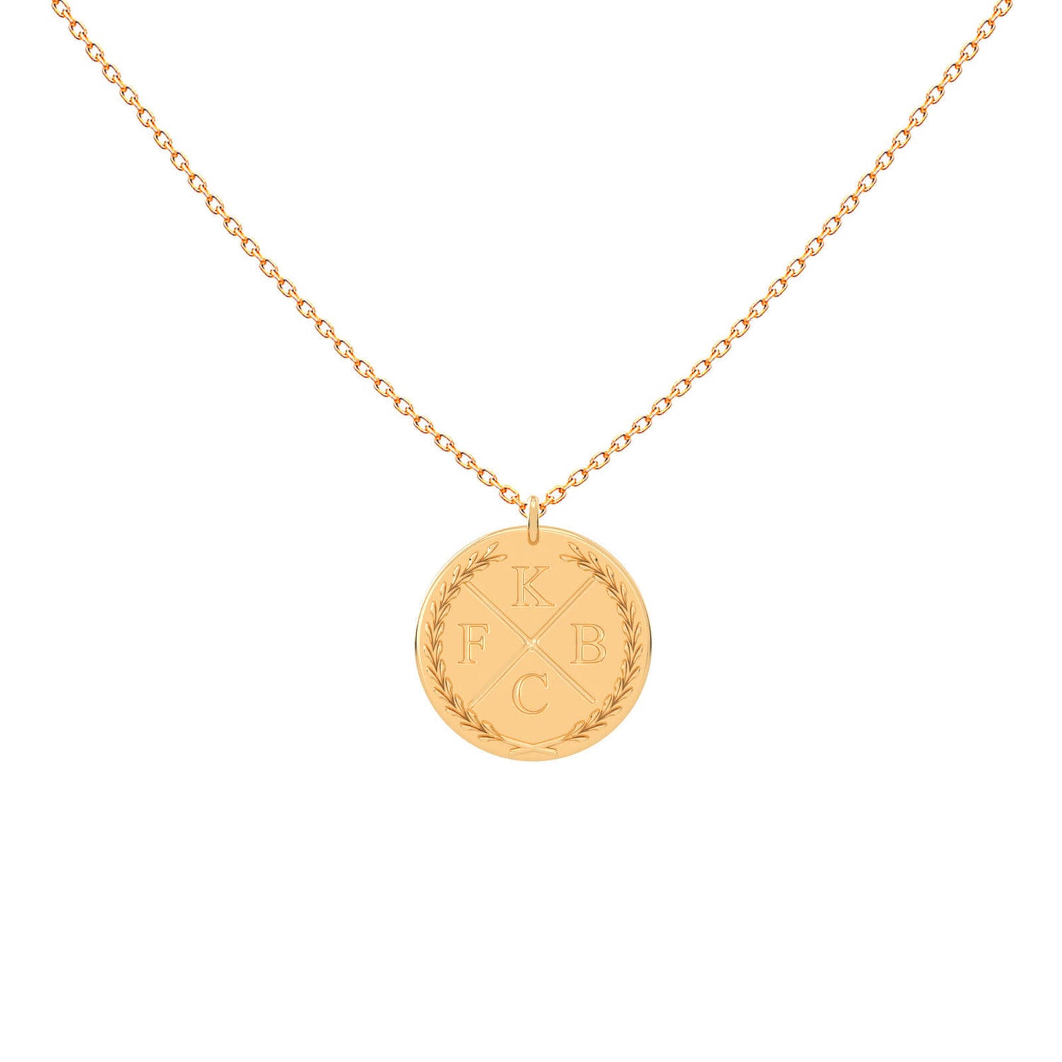 Four-Letters Initial Medal Necklace