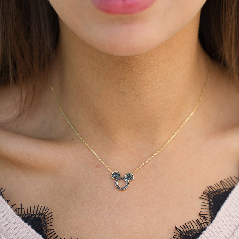 Necklace Mickey- Black Diamond