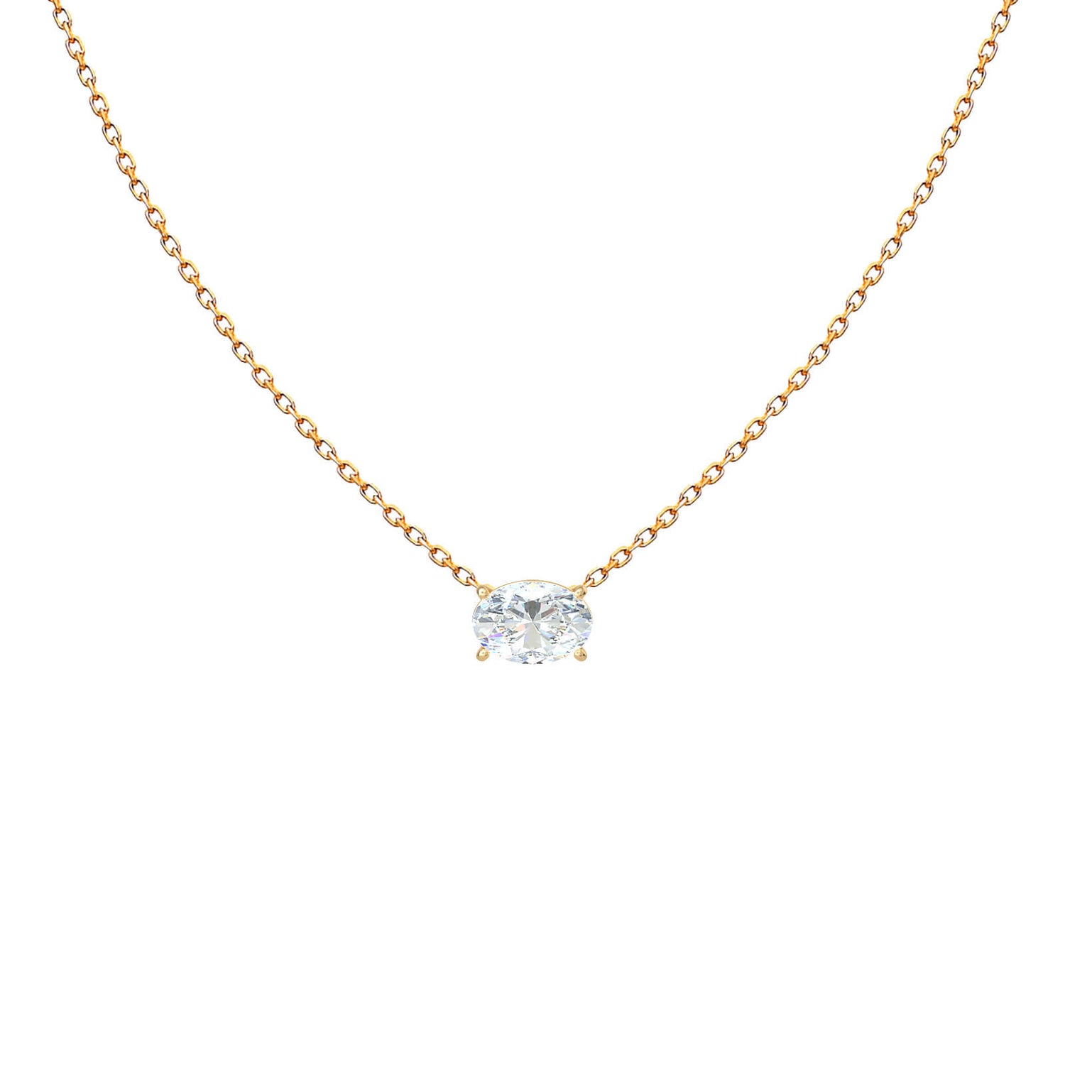 Oval-Cut Solitaire Pendant Necklace