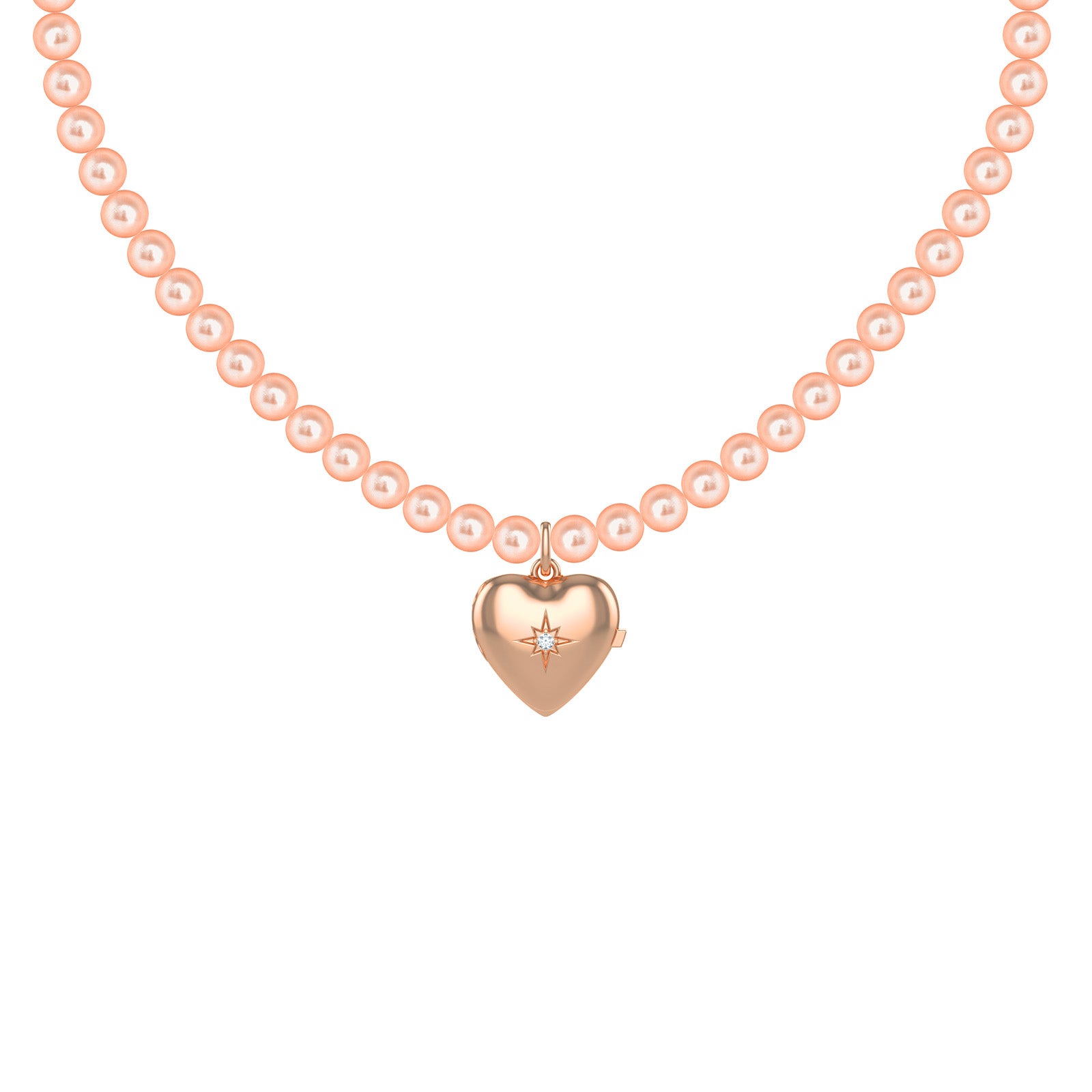 Gold Heart Pearl Necklace – Aquae Jewels