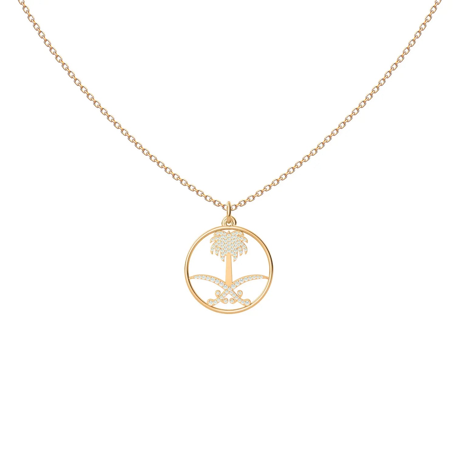 Saudi Arabia Gold Circle Necklace