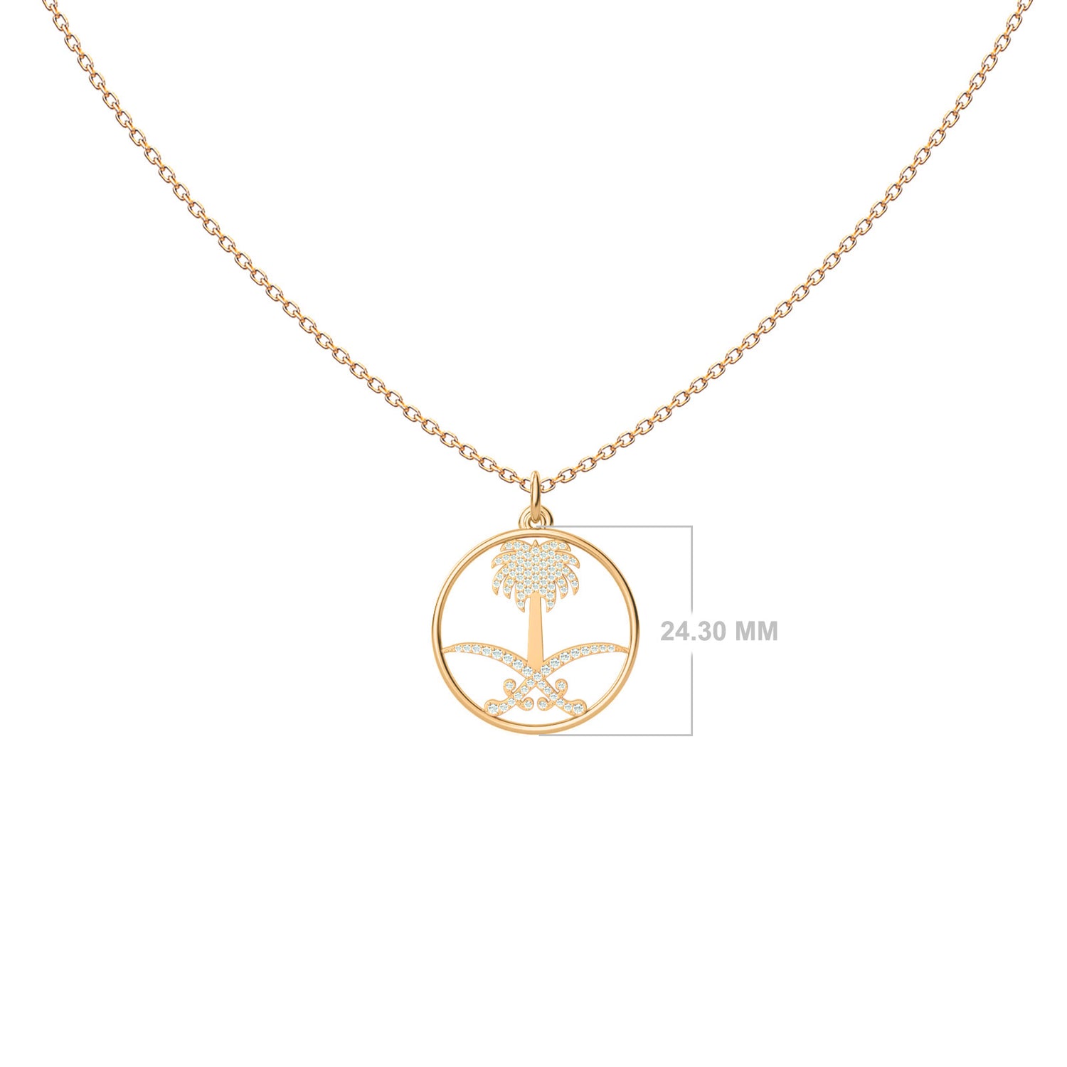 Saudi Arabia Gold Circle Necklace