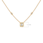 Emerald-cut Verona pendant shown with its dimensions