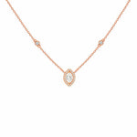 Marquise diamond halo pendant necklace in rose 18K gold – Verona