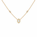 Marquise diamond halo pendant necklace in yellow 18K gold – Verona
