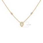 Pear-cut Verona pendant shown with its dimensions