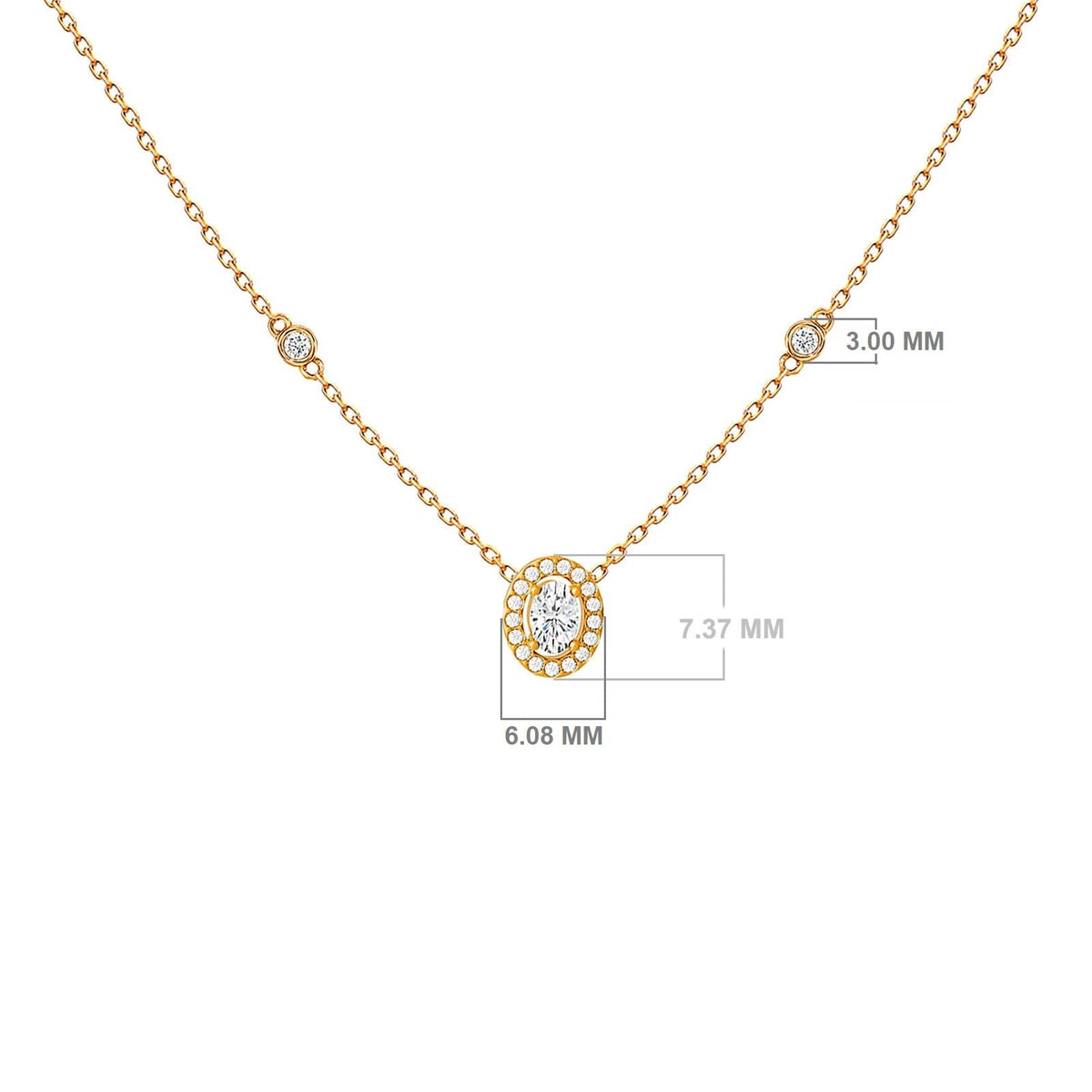 Verona diamond halo pendant shown on the neck