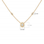 Verona diamond halo pendant shown on the neck