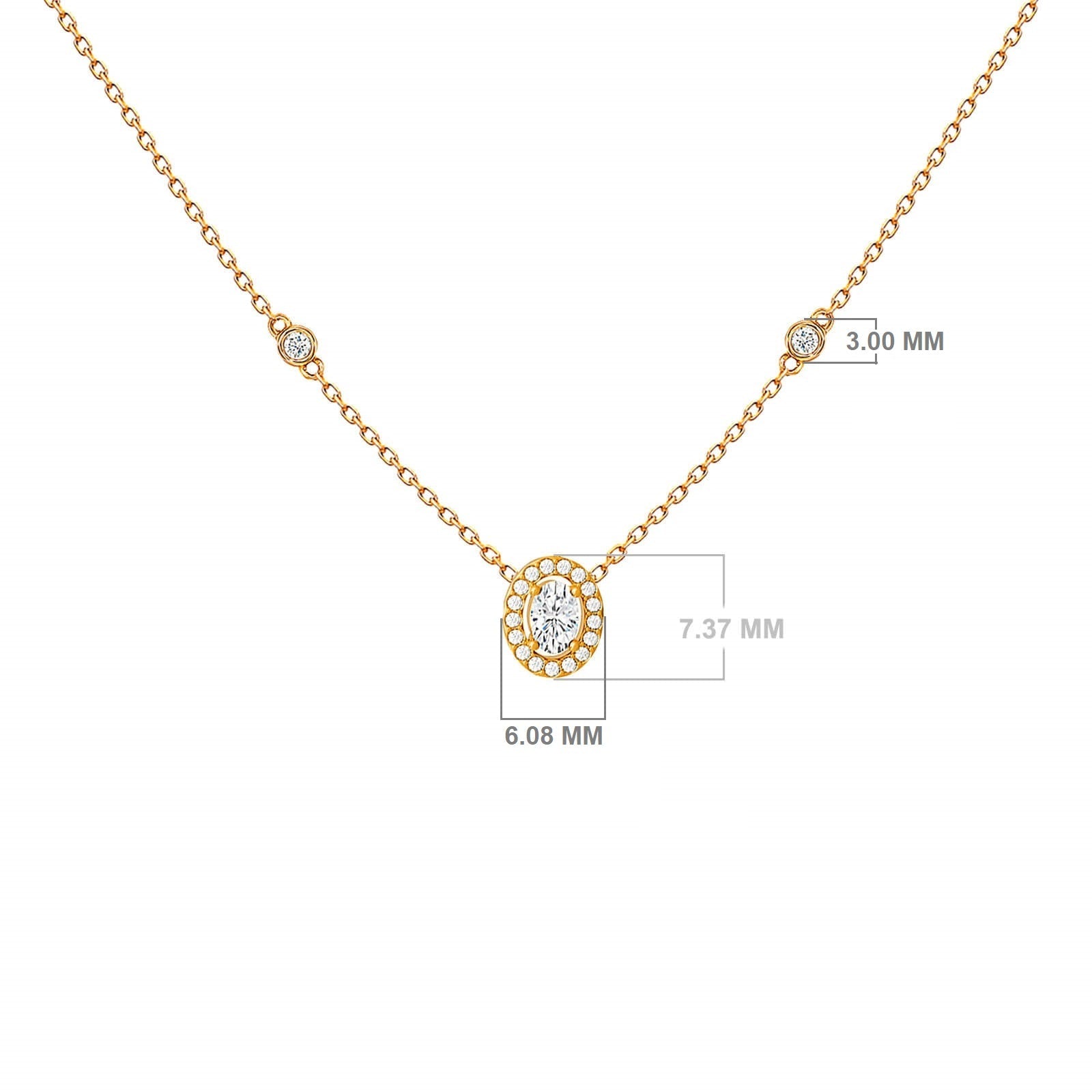 Verona diamond halo pendant shown on the neck