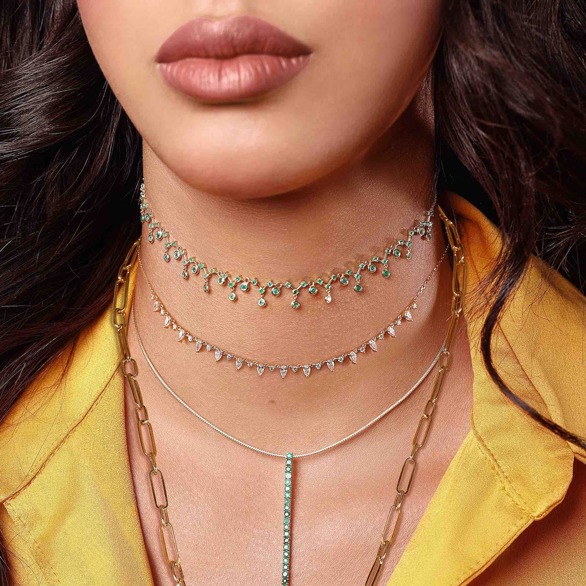 NECKLACE LAGUNA 18K GOLD AND DIAMONDS