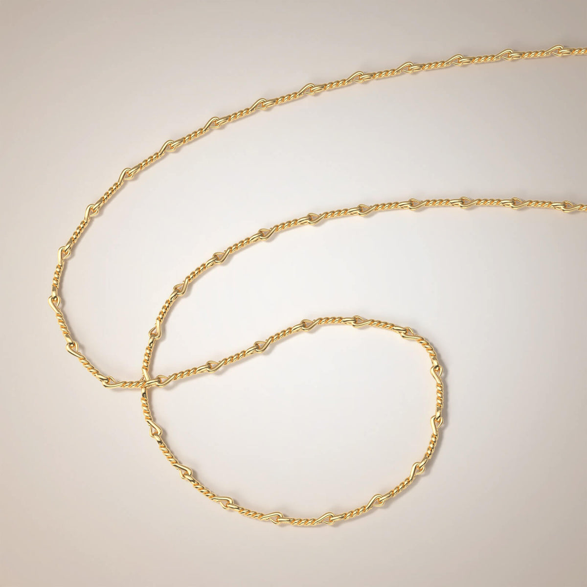 Twisted link gold chain necklace in 18K gold – Fiona by Aquae Jewels