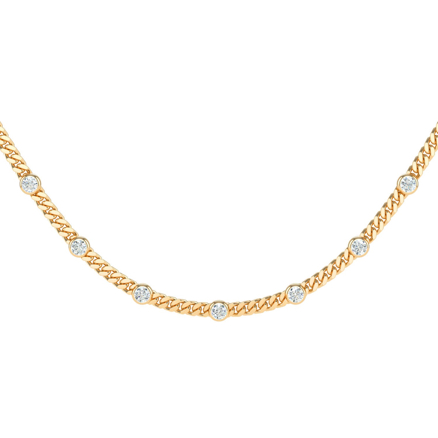 Cuban Bezel Diamond Link Choker