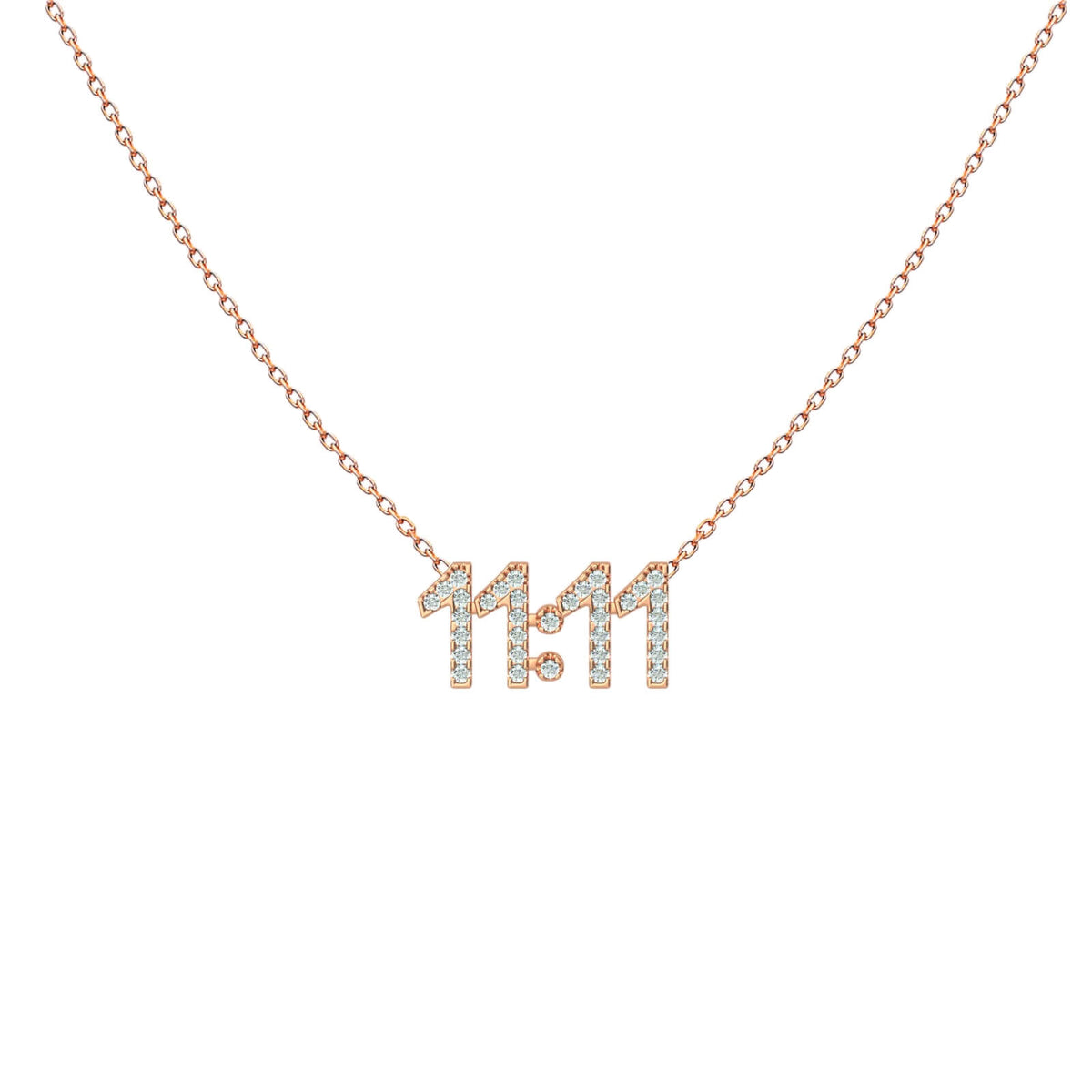 Pavé Diamond Date Necklace – 11:11, solid 18K gold, view 5 of 9