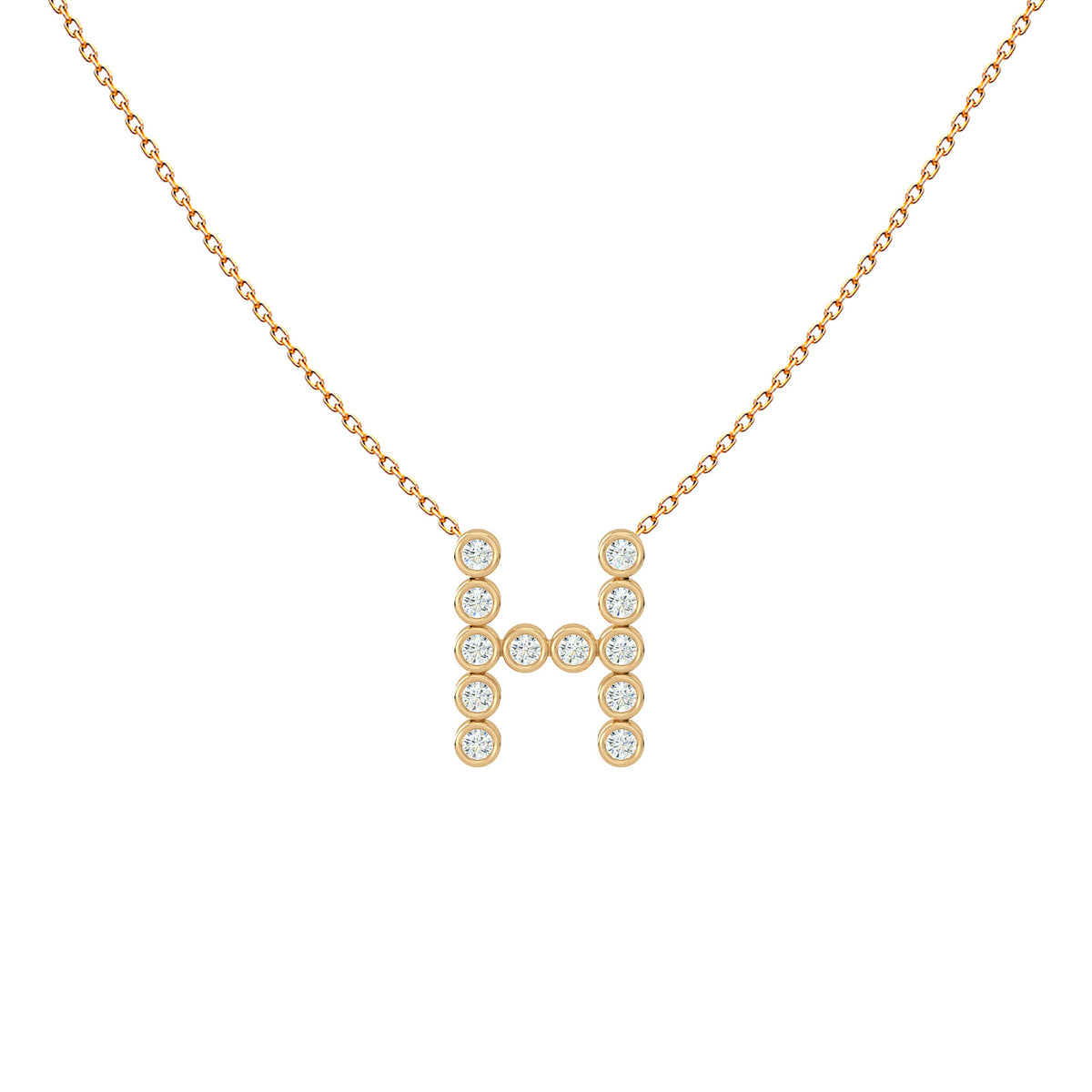 Diamond initial pendant necklace in 18K gold – Essential