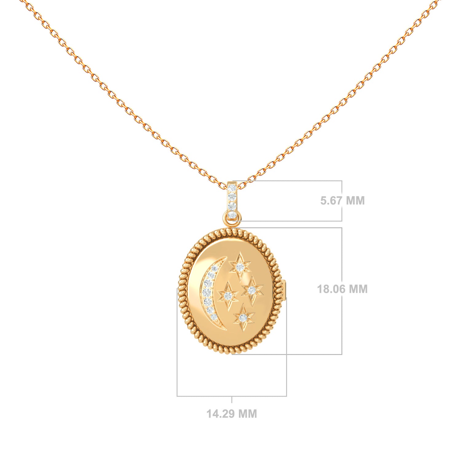 Moon Locket Necklace
