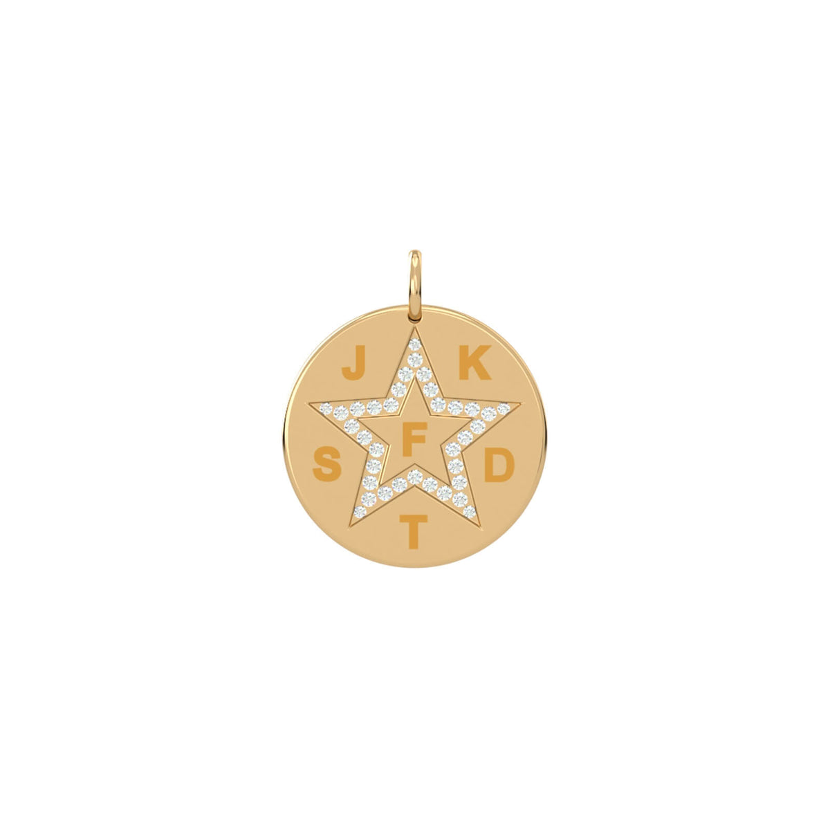 Charm Star Glory, solid 18K gold, by Aquae Jewels